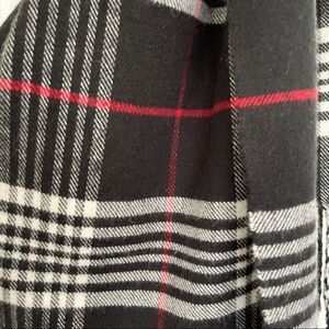 Cashmere Feel Black Plaid Neck Scarf Soft Comfy Cozy Warm Dark Goth Grunge 70x12